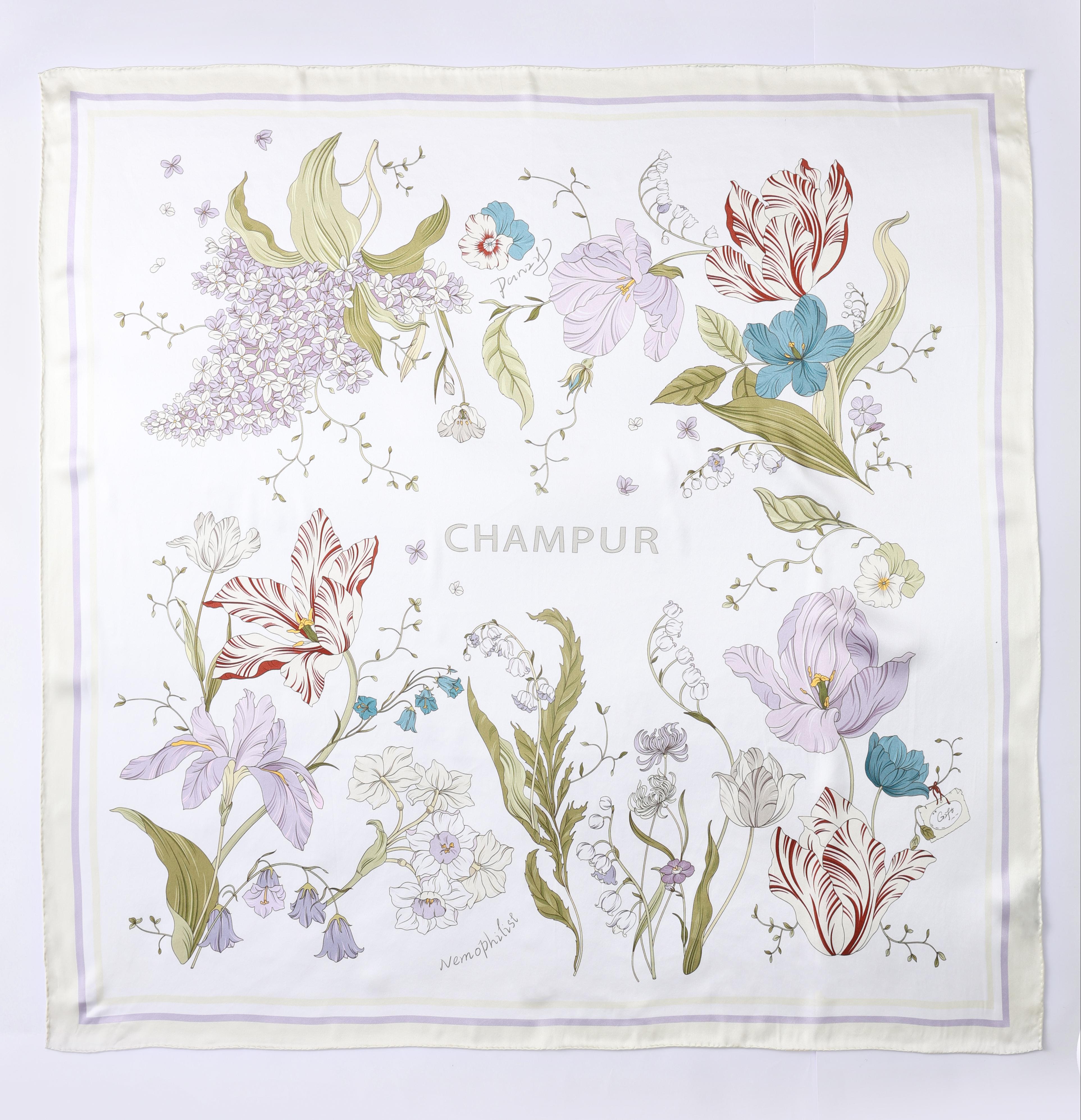 Elegant and luxury silk scarf for women, perfect gift idea – 100% pure silk. Premium fashion.