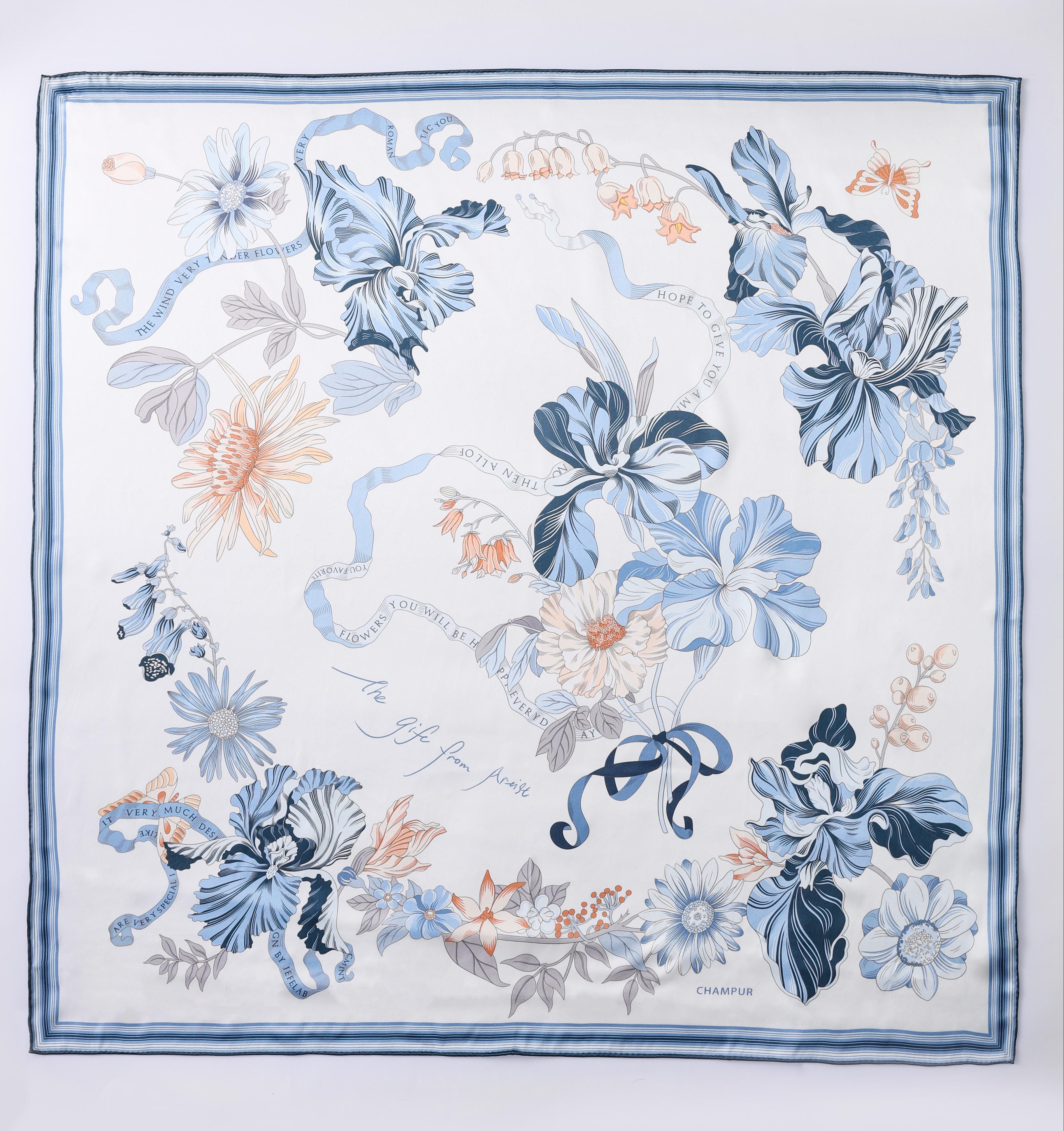 Elegant and luxury silk scarf for women, perfect gift idea – 100% pure silk. Premium fashion.