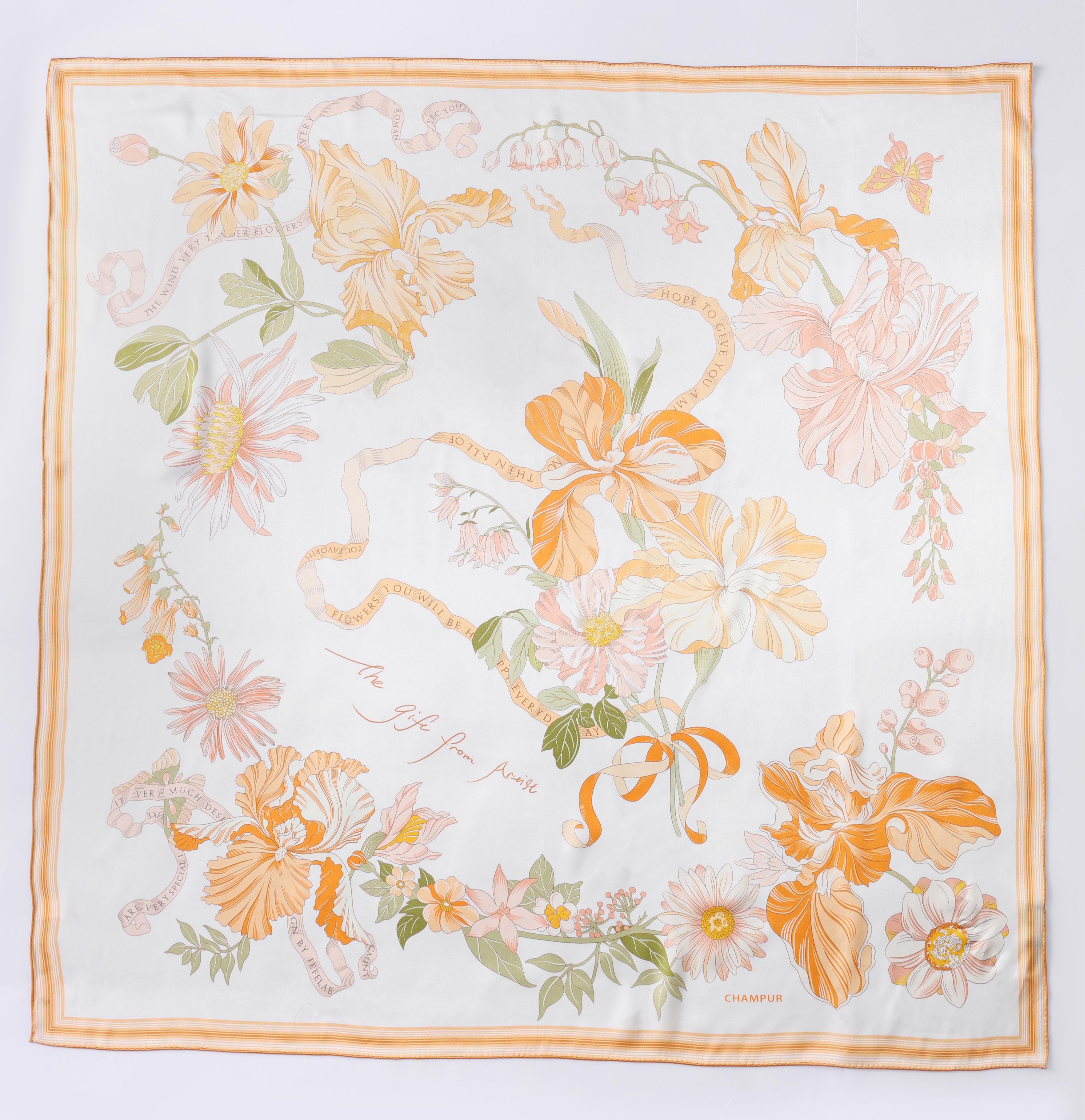 Elegant and luxury silk scarf for women, perfect gift idea – 100% pure silk. Premium fashion.