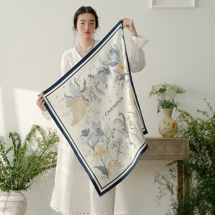 Elegant and luxury silk scarf for women, perfect gift idea – 100% pure silk. Premium fashion.