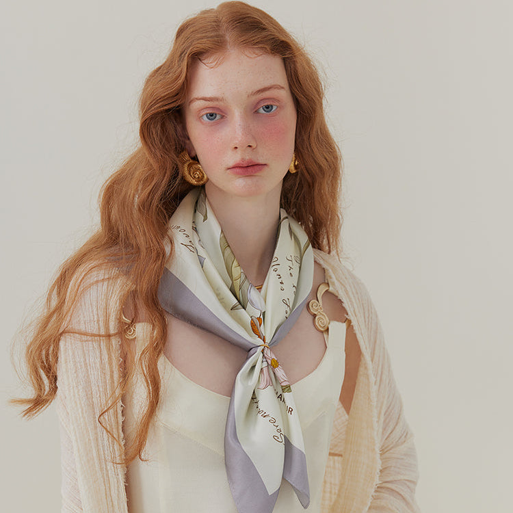 Elegant and luxury silk scarf for women, perfect gift idea – 100% pure silk. Premium fashion.