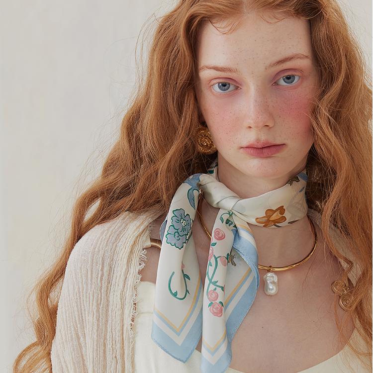 Elegant and luxury silk scarf for women, perfect gift idea – 100% pure silk. Premium fashion.